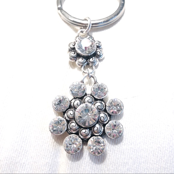 Brighton Accessories - NWOT Brighton Polished Silver & Crystal Key Chain
